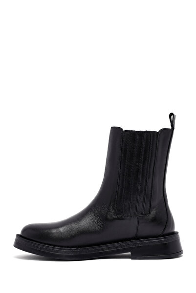 Derimod Women's Black Leather Chelsea Boots 25Wfd202318