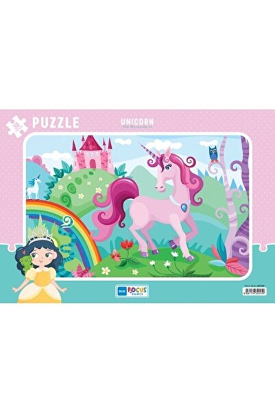 Blue Focus 30 Parça Frame Puzzle - 4'lü Set Deniz Kızı, Unıcorn, Flamıngo, Sevimli Prenses