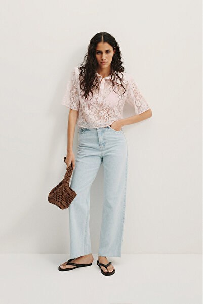 Pilea Μίνι κοντομάνικο πουκάμισο με δαντέλα