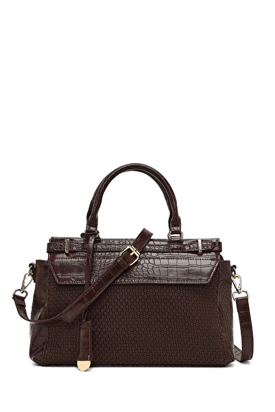 Derimod Γυναικεία τσάντα ώμου με μακρύ λουράκι σε καφέ χρώμα 25SBD254214