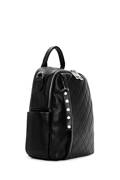 Derimod Women's Black Long Strap Printed Backpack 25Abd2451Ft