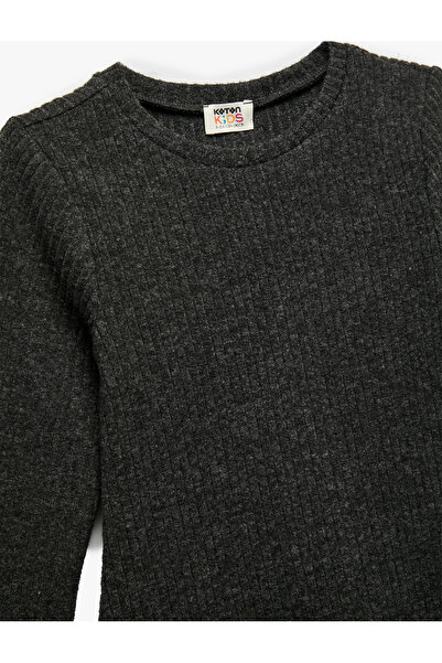 Koton Bisiklet Yaka Viskon Karışımlı Uzun Kollu Elbise