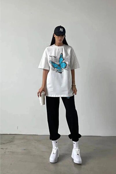 HOFFNUNG Oversize Crew Neck Sweatpants and T-shirt - Jogger T-shirt Bottom Top Sweatpants Set