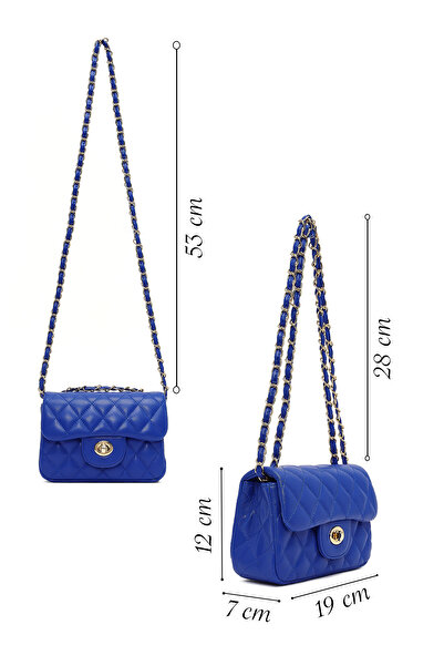 Derimod Kadın Mavi Uzun Askılı Kapitone Mini Çapraz Çanta 25SBD2031KP
