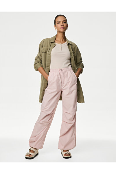 Marks & Spencer Saf Pamuklu Relaxed Fit Paraşüt Pantolon