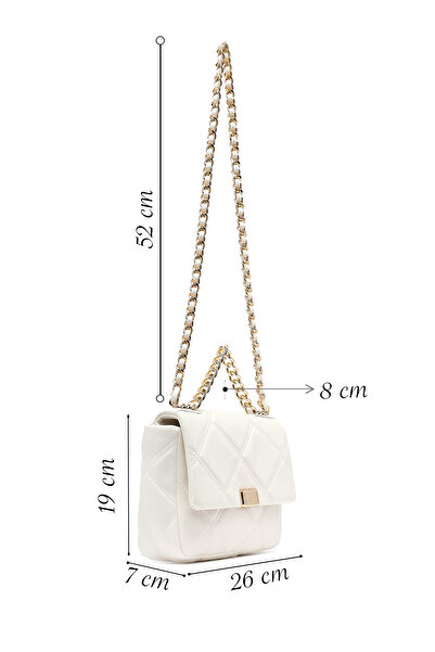 Derimod حقيبة كروس نسائية مبطنة بحزام طويل كريمي 25ABD2709KP