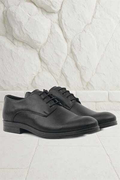 Rakerplus Pantofi de școală pentru copii Oxford cu șireturi negri mat