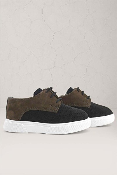 Rakerplus Чоловічі повсякденні черевики з натуральної шкіри чорного кольору з еластичною підошвою для хлопчиків