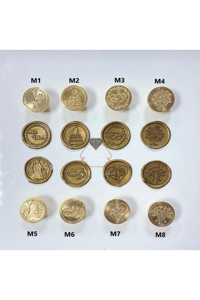 LAYLAEVENTS Hazır Mum mühür 25 adet -8 FARKLI DESEN-antik gold