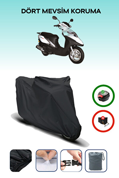 Breen Black Rks Ry18 Rear Bag Compatible Motorcycle Tarpaulin Waterproof Dura...