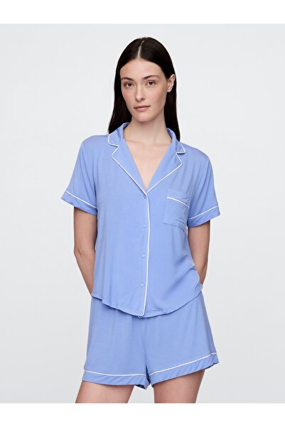 GAP Kadın Mavi Modal Pijama Üstü