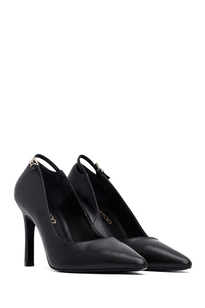 Derimod Women's Black Thin Heeled Leather Stiletto, High Heel Shoes 25Afd162418