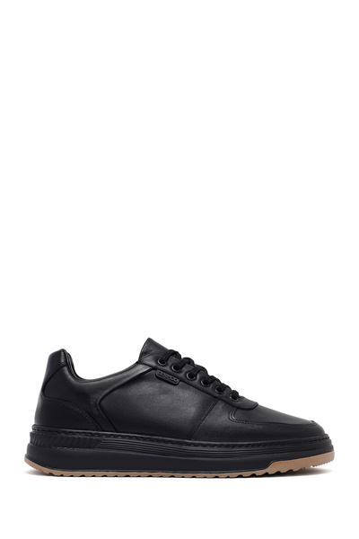 Derimod Erkek Siyah Bağcıklı Kalın Tabanlı Deri Sneaker,Kışlık Spor Ayakkabı 25WFD660118