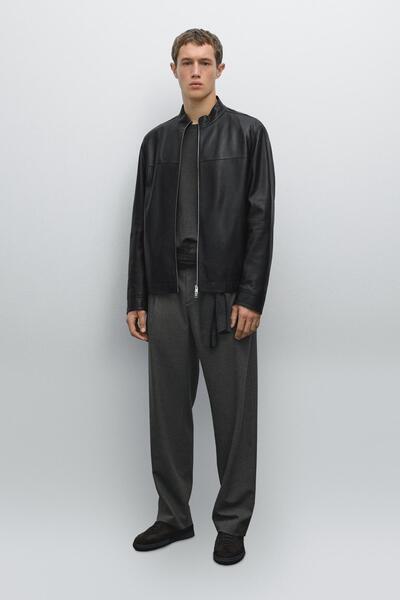 Massimo Dutti Napa koyun derisi ceket