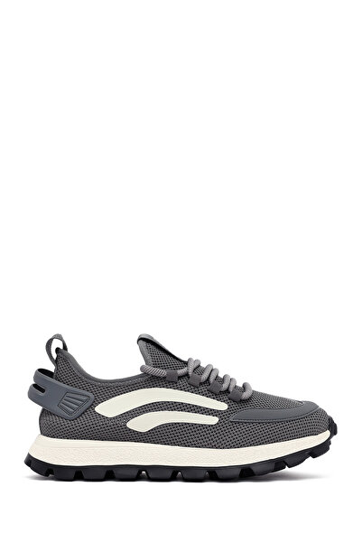 Derimod Zero Erkek Gri Bağcıklı Kalın Tabanlı Kumaş Sneaker 25SFD69406F
