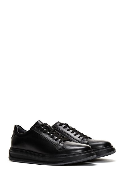 Derimod Erkek Siyah Bağcıklı Deri Sneaker,Kışlık Spor Ayakkabı 25WFD610018