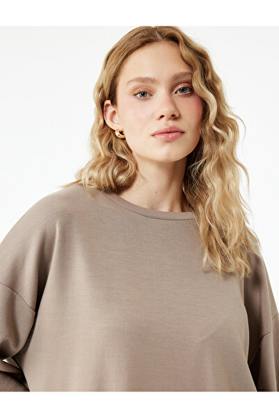 Koton Дългоръкавна, удобна пижама с велосипедна деколте