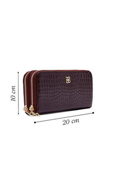 Derimod Women's Burgundy Crocodile Wallet 000A2D5506E3