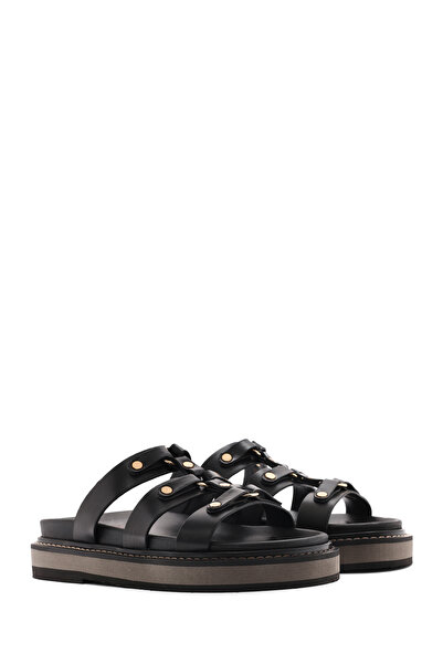 Derimod Kadın Siyah Kalın Tabanlı Terlik 25SFE400818