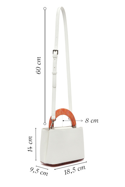 Derimod Geantă de umăr mini cu curea lungă crem pentru femei 25SBD 297718