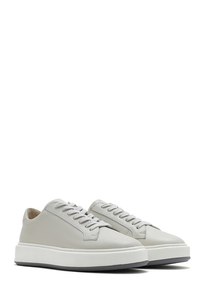 Derimod Erkek Beyaz Kalın Tabanlı Bağcıklı Deri Sneaker 25SFD630718