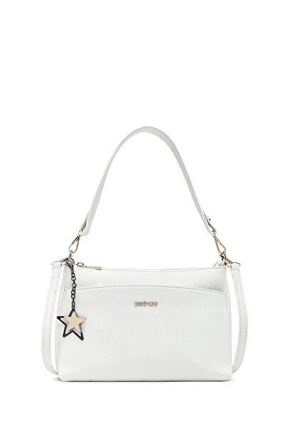 Derimod Kadın Beyaz Uzun Askılı Aksesuarlı Kol Çantası 25SBD2026FT