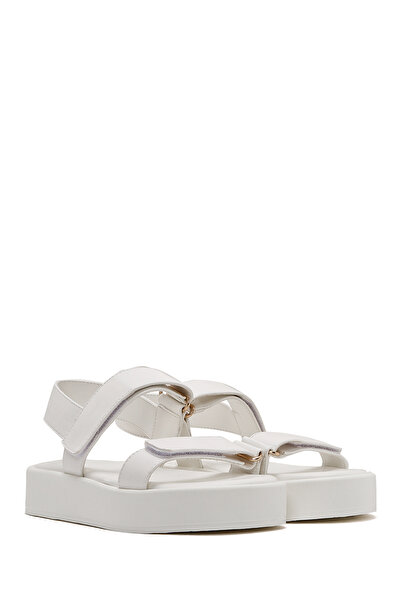 Derimod Women's White Thick Soled Sandals 25Sfe481318