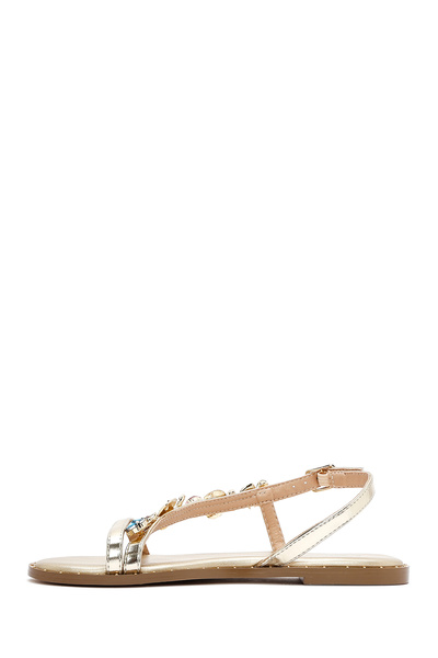 Derimod Sandale de damă cu cataramă de aur cu piatră 25SFD 441714