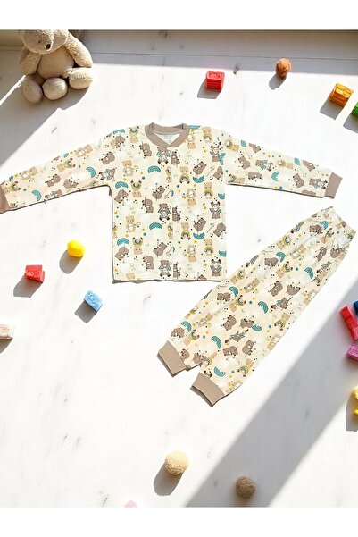 MİLAYS LİFE HOME COLLECTİON Σετ πιτζάμες αγοριού με κουμπωτά - Ηλικίες 3-6, 100% βαμβάκι, συνειδητό σχέδιο