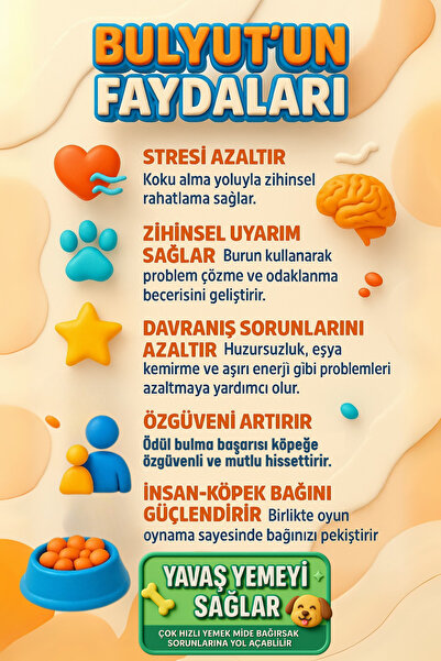 pawdaz Bulyut (35 CM) - Köpek Koku Eğitim Matı, Bulma, Koklama ve Yavaş Yeme Oyuncağı, Kaymaz Taban