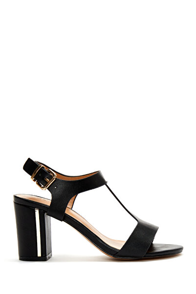 Derimod Women's Black Ankle Strap Thick Heeled Shoes Sandals 25Sfe462018