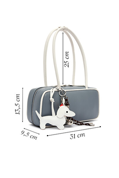 Derimod Kadın Mavi Aksesuarlı Omuz Çantası 25SBD249718