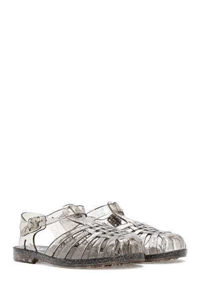 Derimod Women's Black Ankle Strap Jelly Sandals 25Sfe4907Pv