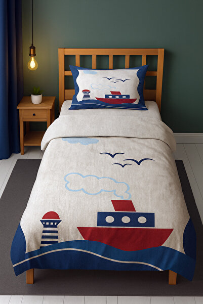 Bebişim Halı Sailor Anchor Starfish Patterned Single Baby Children's Duvet Set