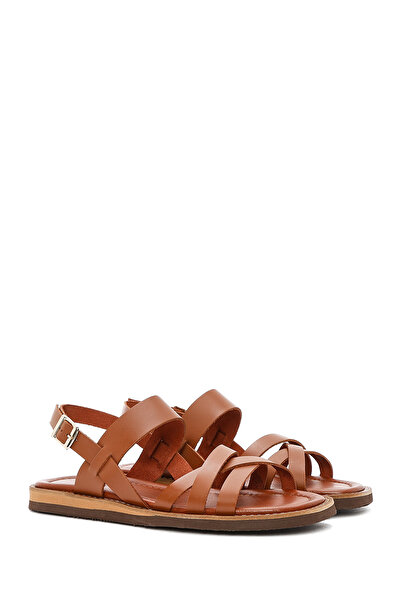 Derimod Γυναικεία πέδιλα από γνήσιο δέρμα με αγκράφα σε καφέ χρώμα 25SFD361818