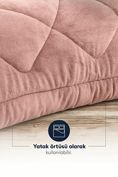 cs ilkim Cs İlki̇m "With a Gift" Double Personalized Double-Sided 195X215 Luxury Welsoft Quilt Powder