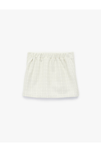 Koton A-Line Tweed Skirt with Bow Detail