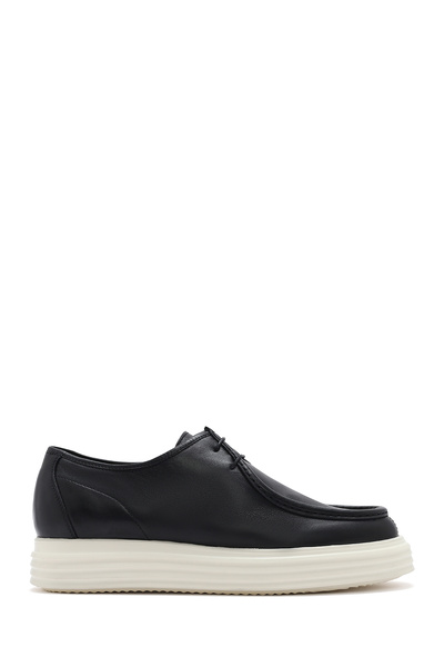 Derimod Men's Black Laced Leather Casual Shoes 25Sfd 650418