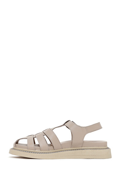 Derimod Women's Mink Banded Genuine Leather Comfort Sandals 25Sfd300418