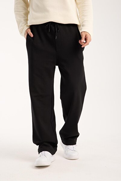 Store 100% Cotton Relaxed Fit Lace-Up Waist Baggy Pants