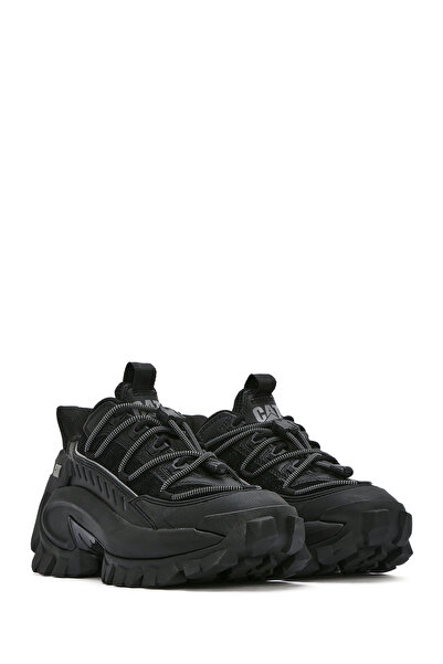 Caterpillar Men's Black Intruder Max Thick Sole Lace-Up Suede Leather Sneaker 013m101222