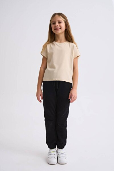 THERECOLOR Black Lace-Up Two-Pocket Organic Sweatpants for Girls