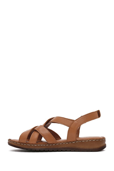 Derimod Women's Tan Genuine Leather Comfort Sandals 25Sfd340418