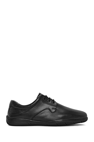 Derimod Men's Black Laced Leather Comfort Shoes 25Sfd 711118