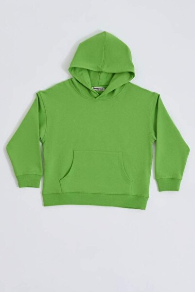 THERECOLOR Green Long Sleeve Hooded Organic Sweatshirt for Girls
