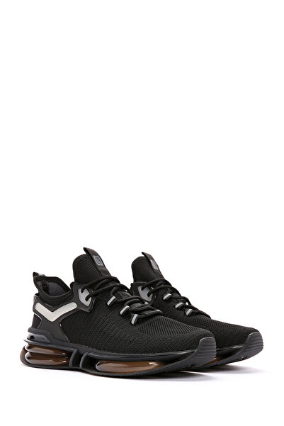 Derimod Zero Erkek Siyah Bağcıklı Kalın Tabanlı Kumaş Sneaker 25SFD69116F