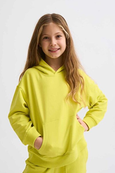 THERECOLOR Органічна довга рукава з капюшоном Світшот Дівчатка Жовтий