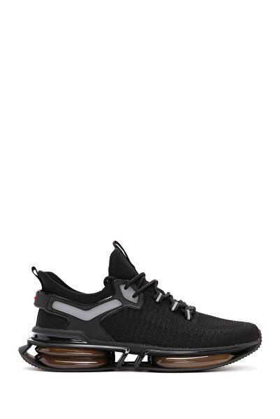 Derimod Zero Erkek Siyah Bağcıklı Kalın Tabanlı Kumaş Sneaker 25SFD69116F