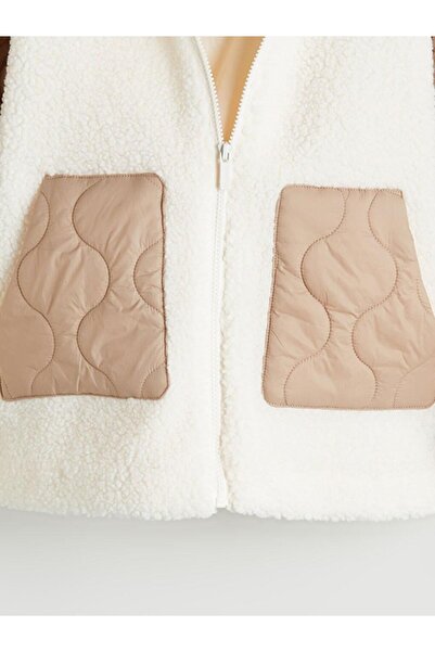 LC Waikiki Παλτό με κουκούλα για κορίτσια από βελούδινο ύφασμα (W5)