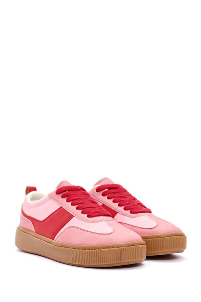Derimod ACBC x DERİMOD Kadın Pembe Bağcıklı Süet Sneaker 24WFD435310